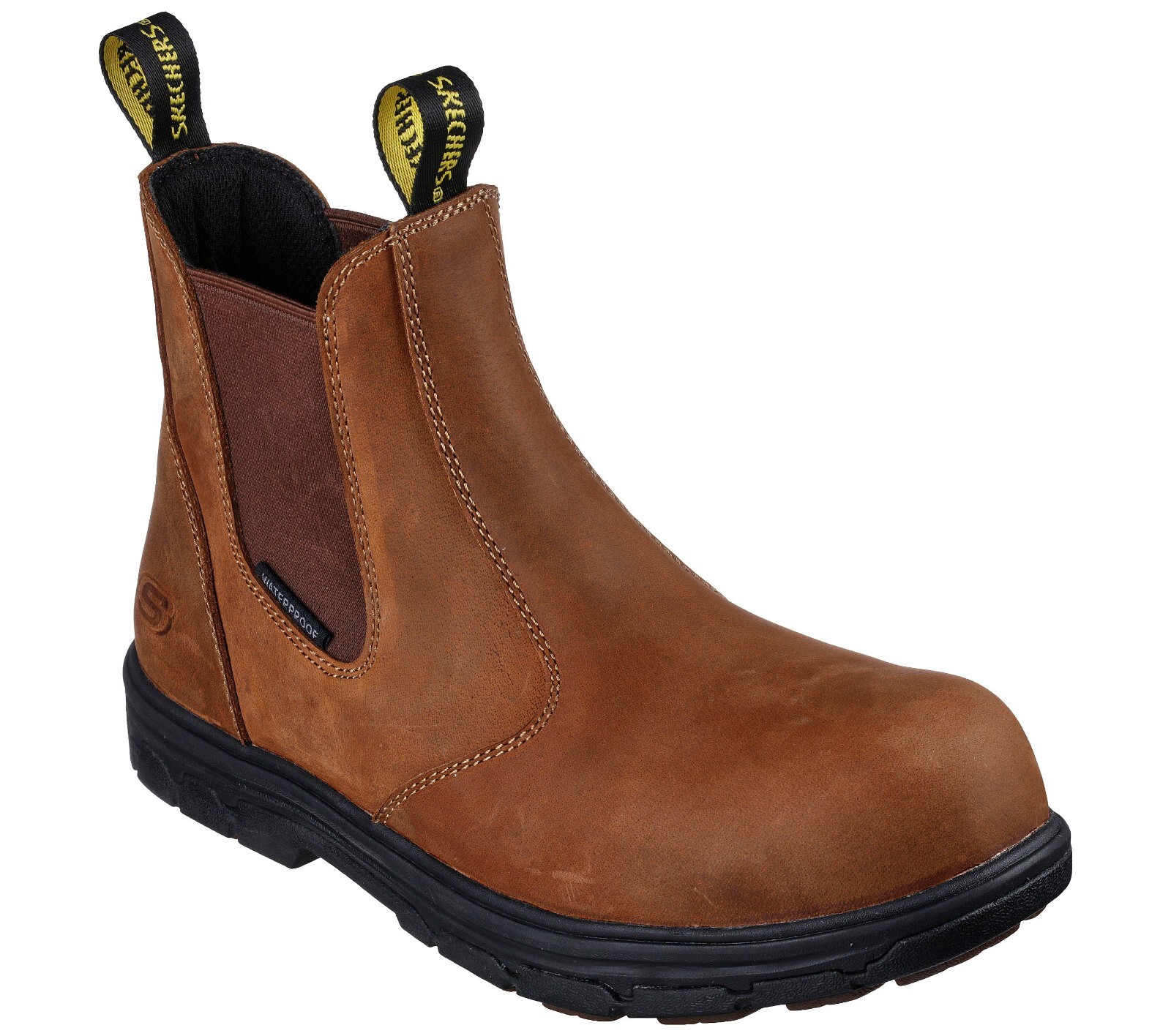 Men's SKECHERS Work Vicksburk Sorrin Leather Boot, 200164 /CDB Multi Sizes Brown