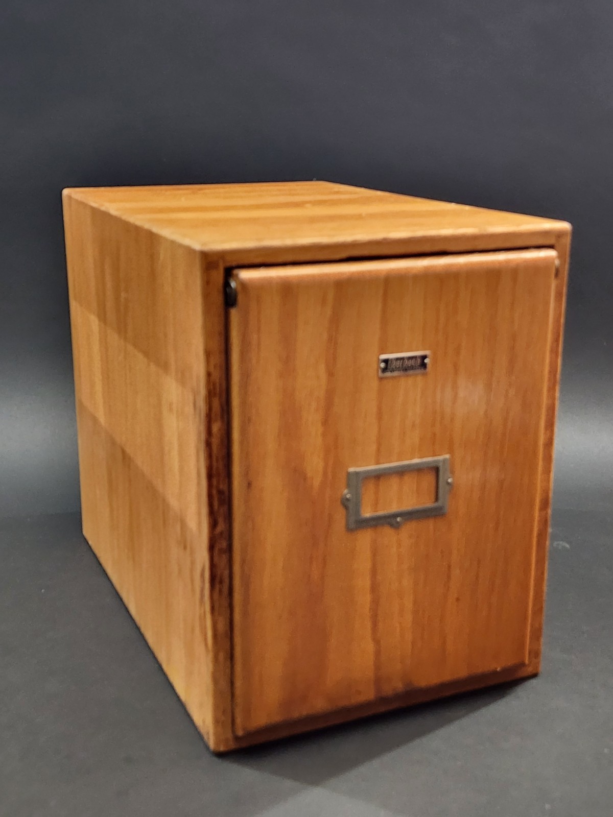 Vintage Eberbach Wood Microscope Slide Cabinet 25 tray #1