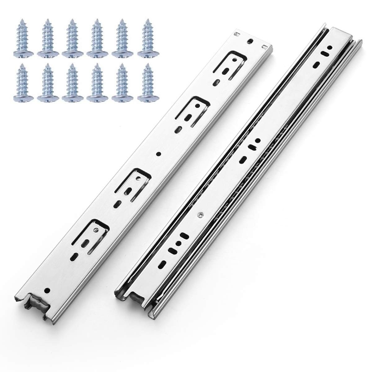 5 Pairs of 12 Inch Full Extension Drawer Slides Mount Ball Bearing Sliding