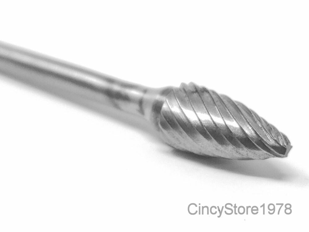 SG51S Tree Shape Tungsten Carbide Burr Bur Cutting Tool Die Grinder Bit 1/8"