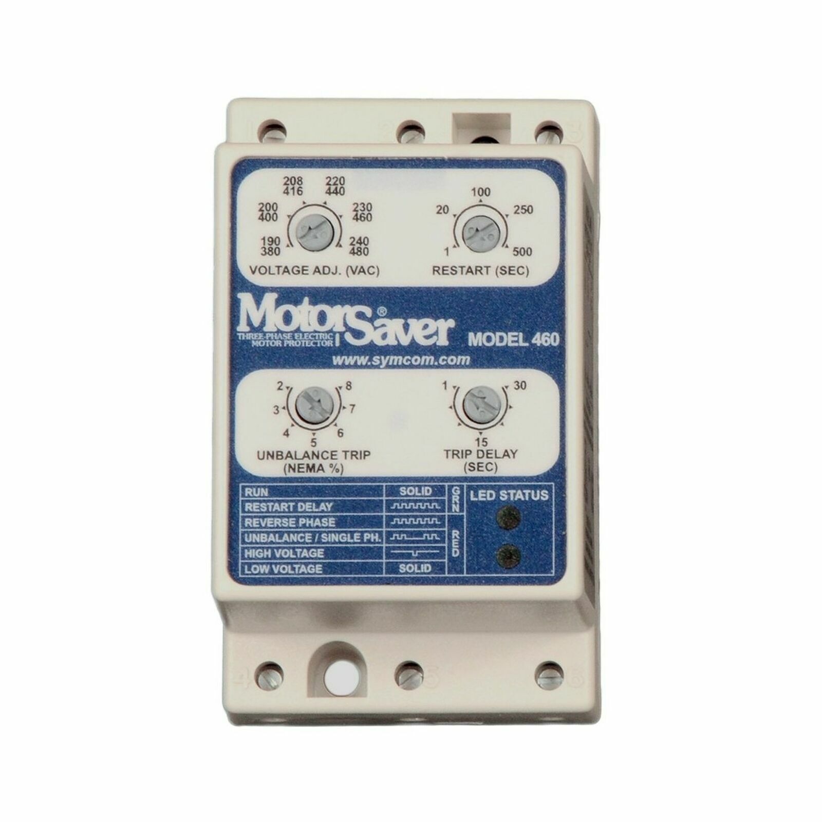 Symcom 460 Three Phase Voltage Monitor Adj.VUB,TD,RD/ DIN rail