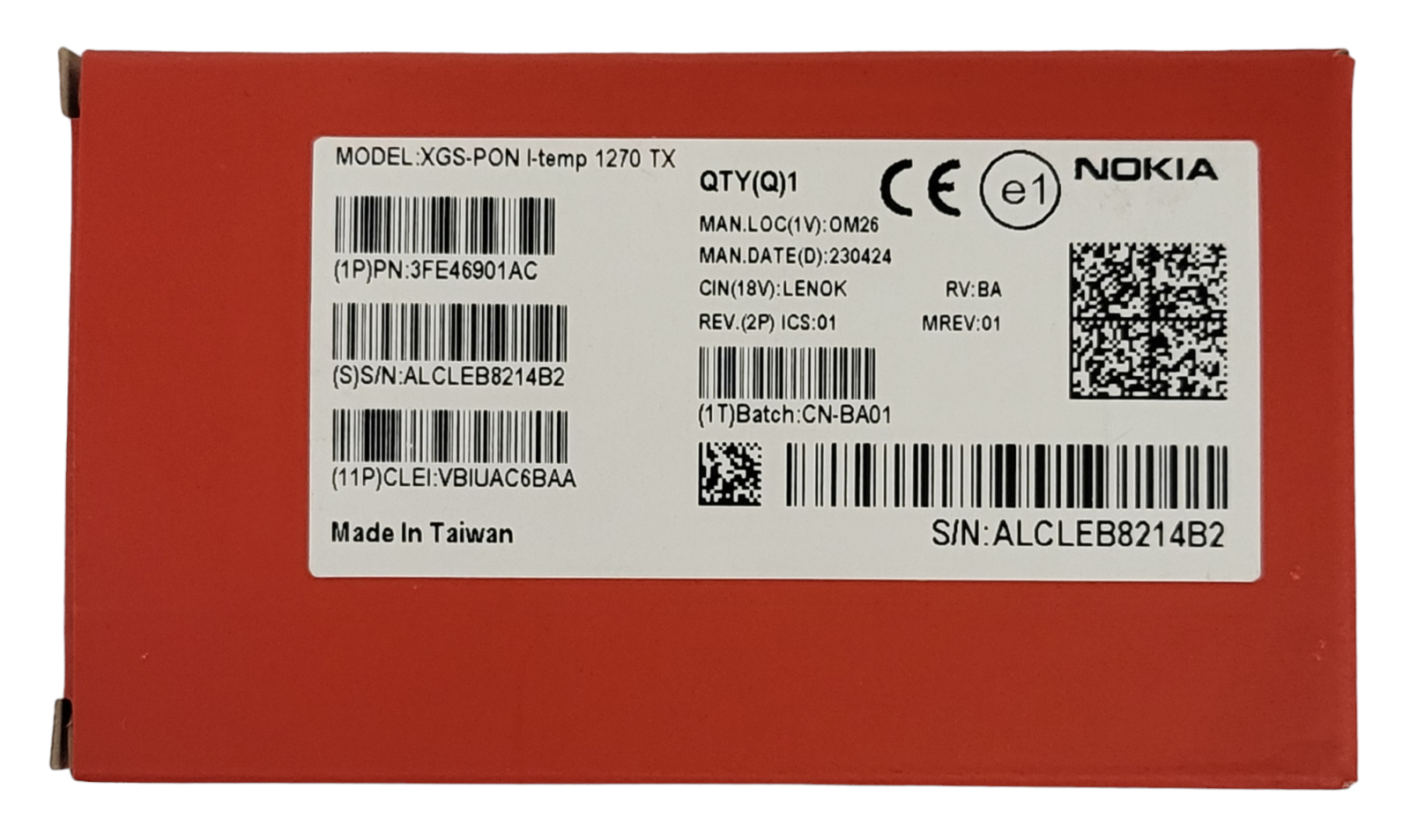 NEW Nokia XGS-PON I-Temp 1270 TX SFP Transceiver Module 3FE46901AC