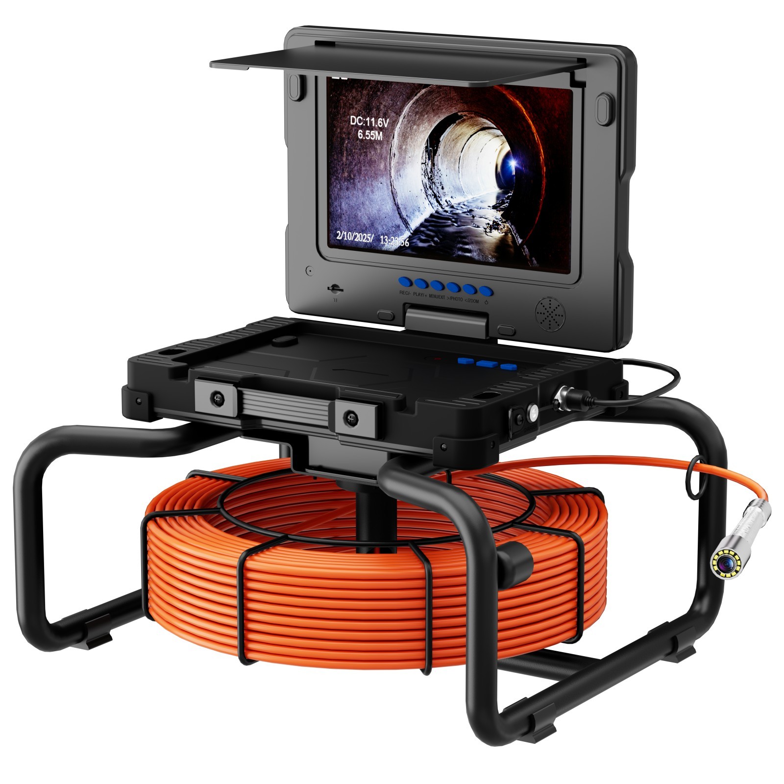9" IPS DVR Pipe Inspection Camera 7mm Diameter IP68 Pipeline Video Endoscope