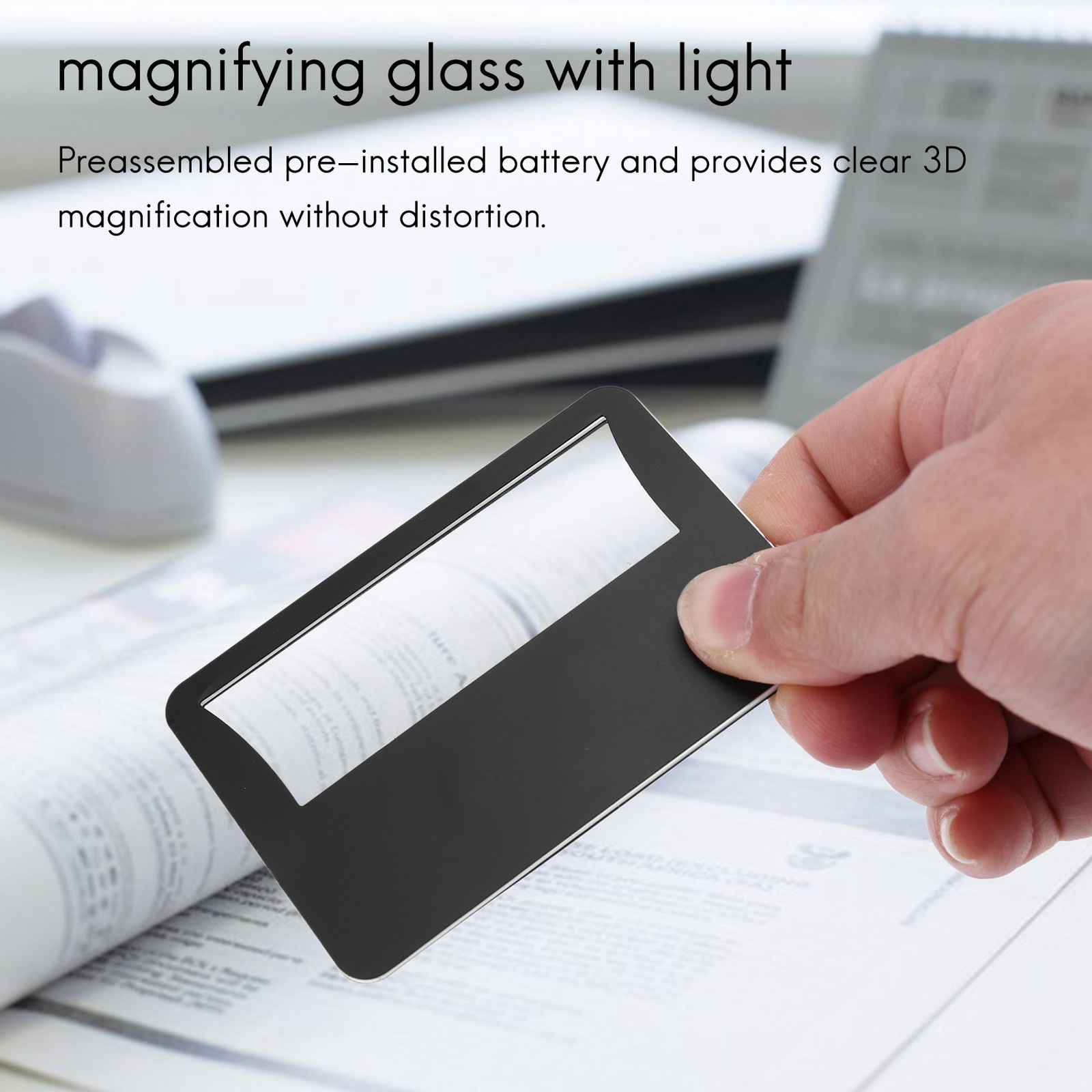 Credit Card Size Lighted 3X Magnifier Bundle Includes 2 Magnifiers, Each9483