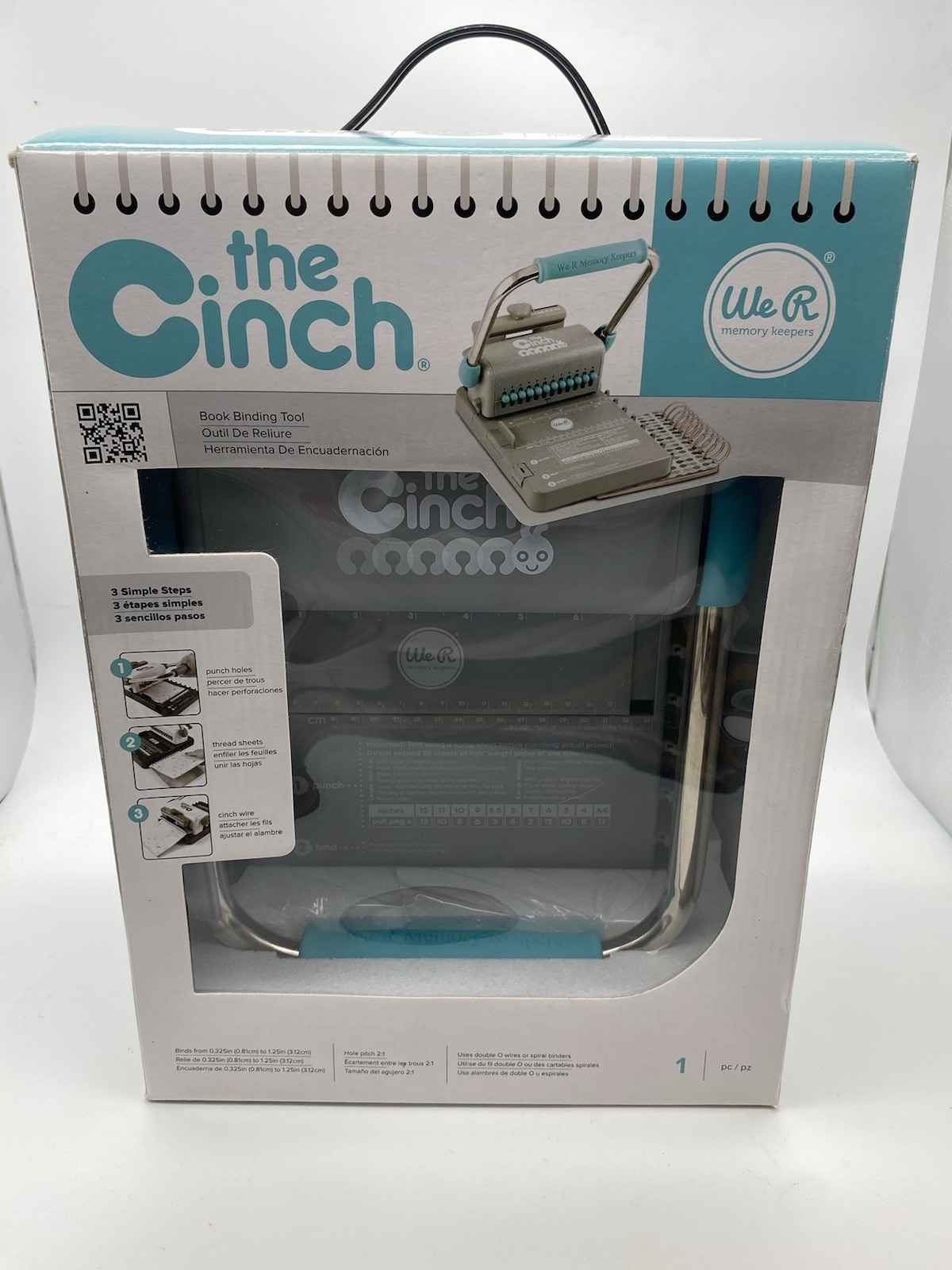 The Cinch Book Binding Machine Tool We R Memory Keepers Gray & Turquoise New