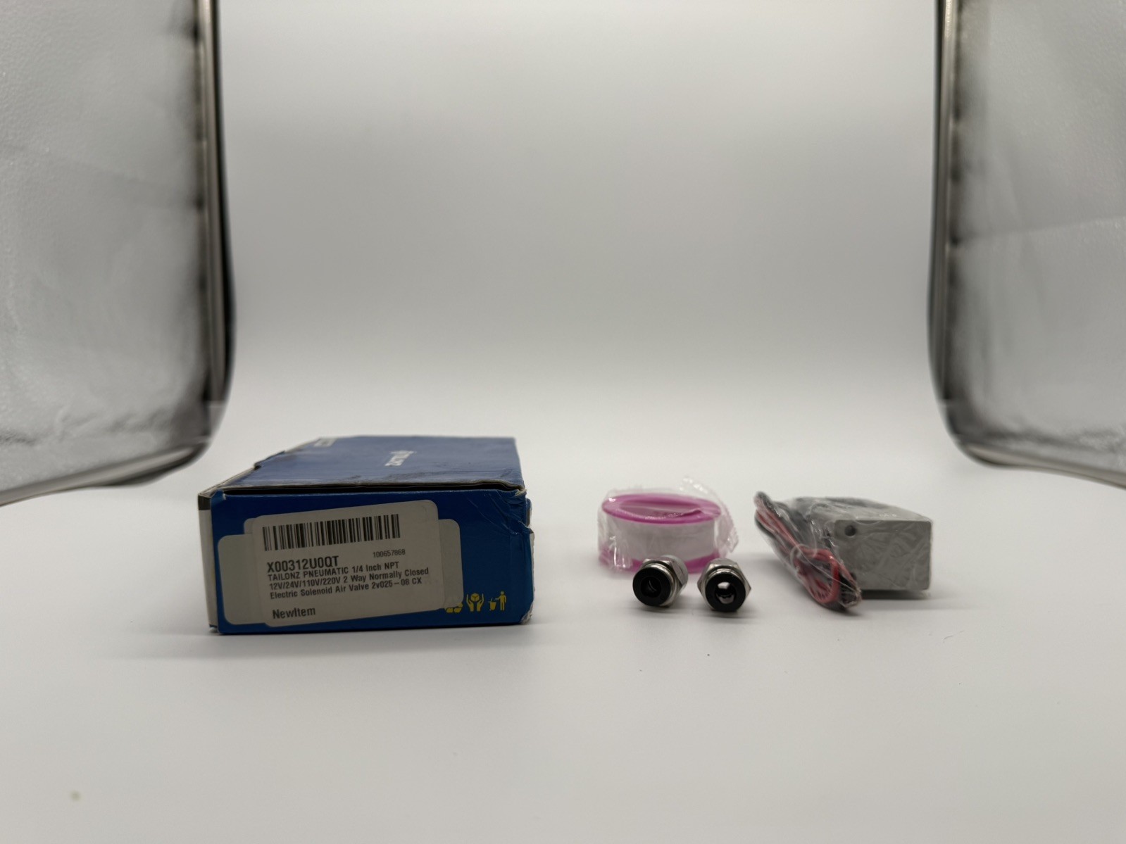 1/4" NPT 2 Way Normally Closed 2V025-08 DC12V Electric Solenoid Air Valve Sets