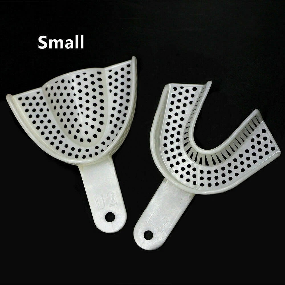 5 Sizes Dental Disposable Plastic Central Denture Impression Trays 2 Pcs/Pair