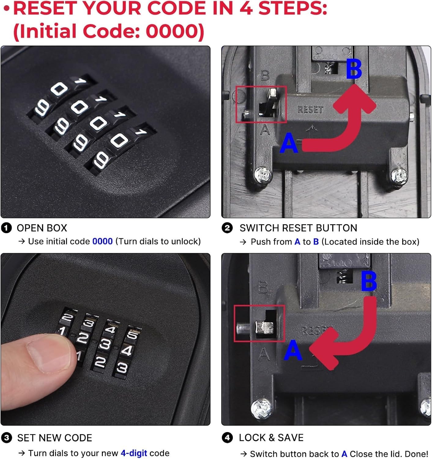 Magnetic Key Box for Under Car, Hide a Key Outside with Combination Lock Box,...