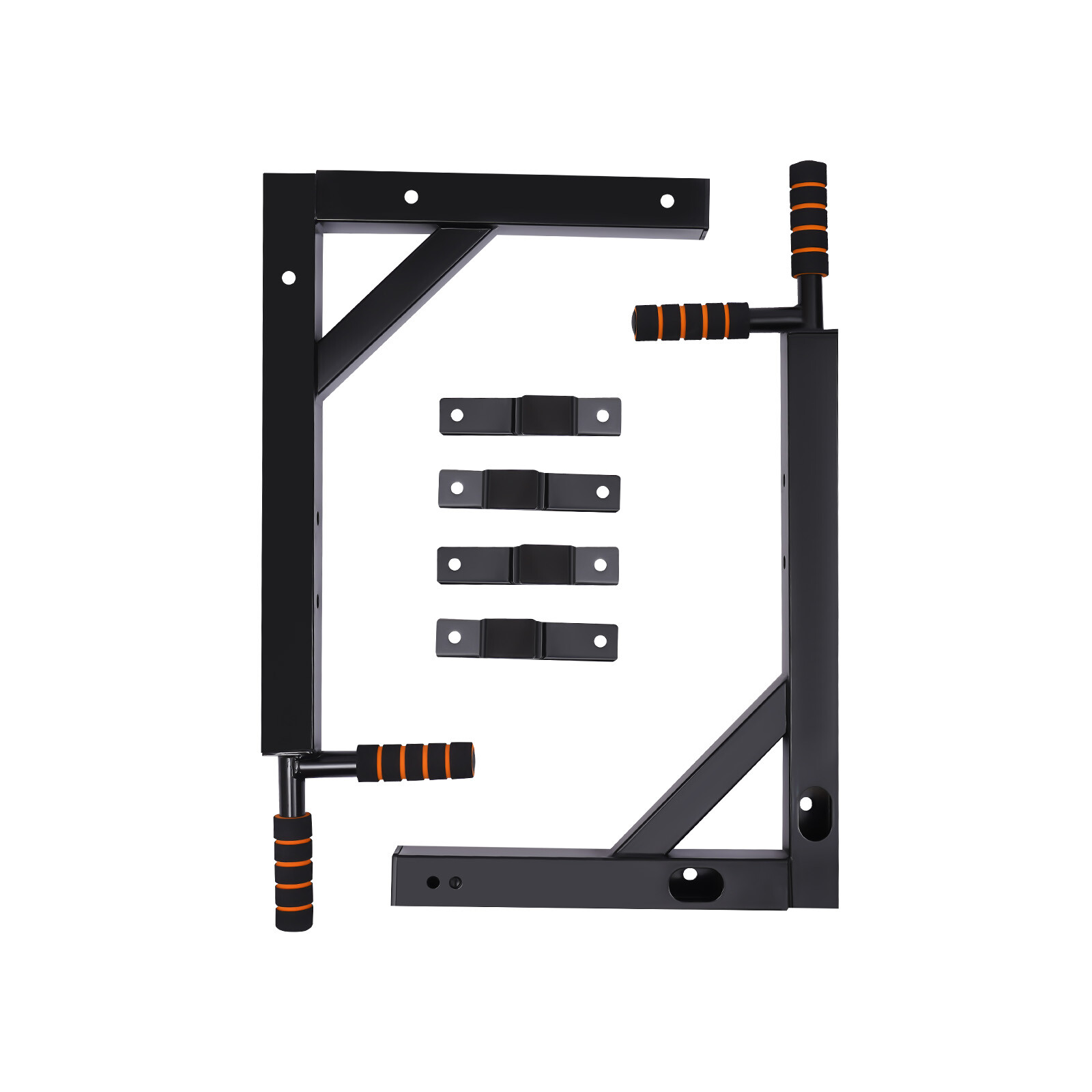 Multifunctional Wall Mounted Pull Up Chin Up Bar Dip Station Power Rack Black
