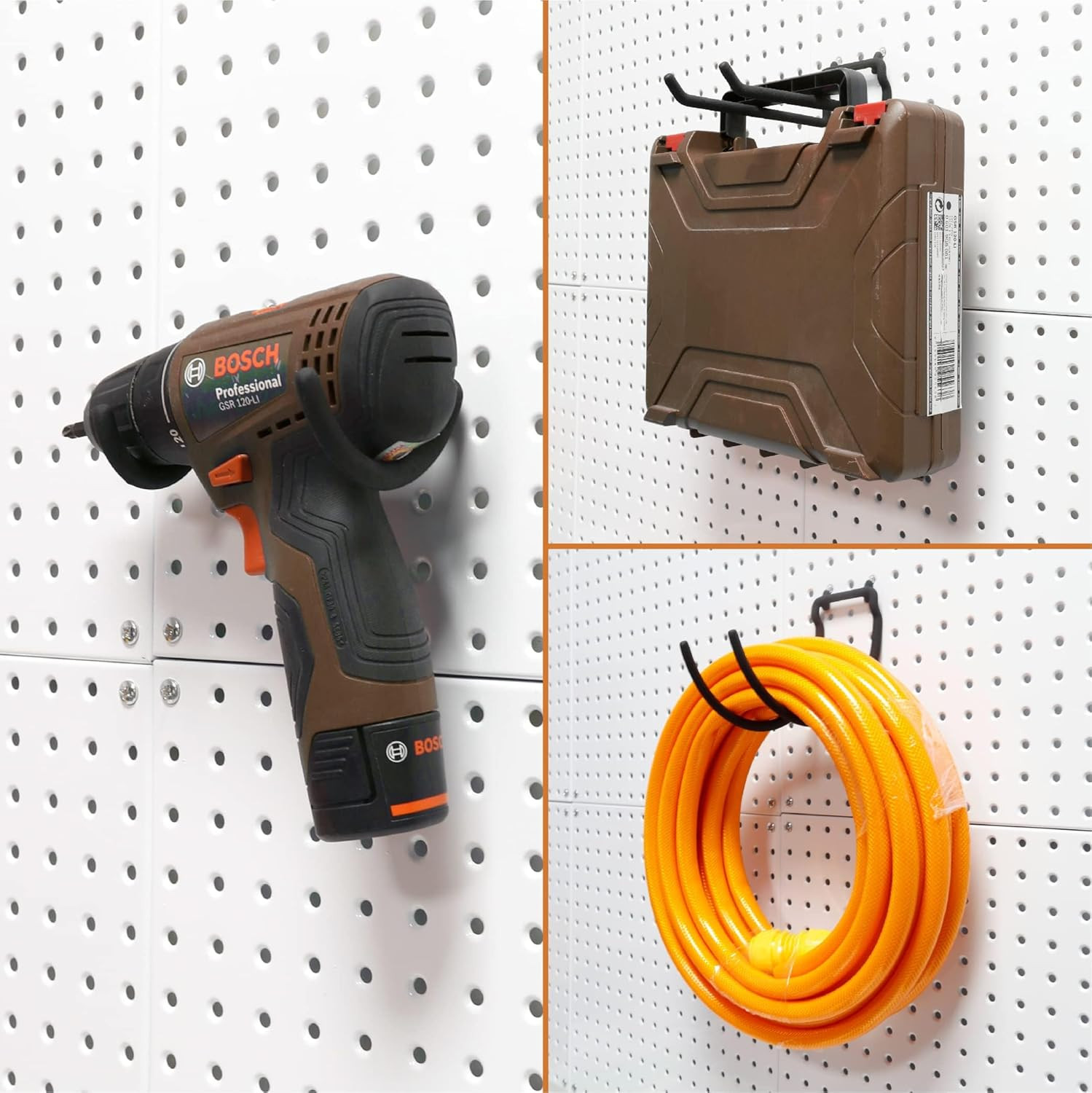 10 Pack Pegboard Drill Holder Utility Hooks for 1/4 Inch Pegboard | Tool Holders