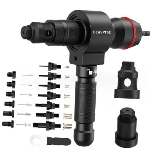 Rivet Nut Tool Kit for Drill, 2-in-1 Cordless & Rivet Nut Rivet Gun Adapter