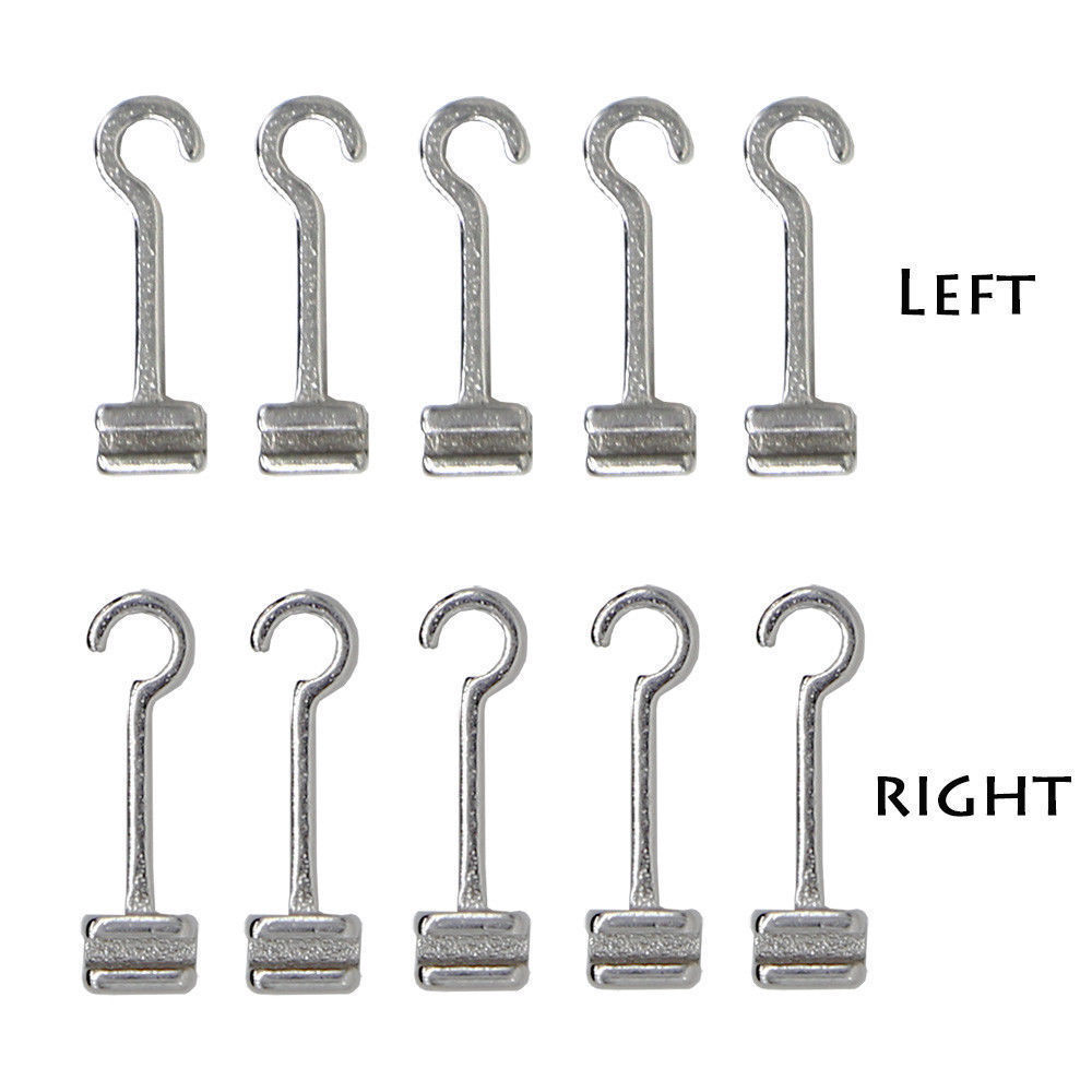 100 Pcs Dental Sliding Crimpable Hooks Long Curved Left+Right Orthodontic 10 Bag