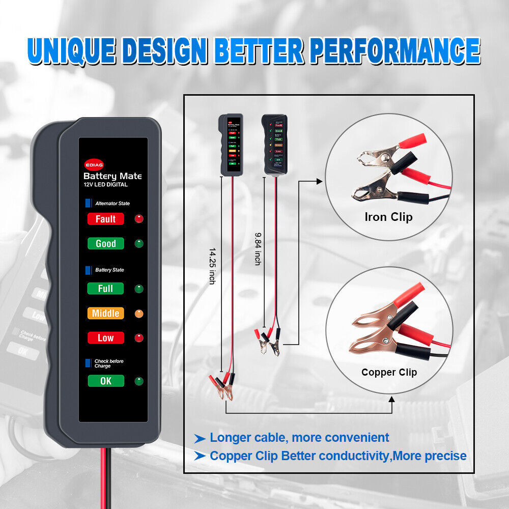 Car Battery Load Tester 12V Charging System Alternator Analyzer Digital Analyzer