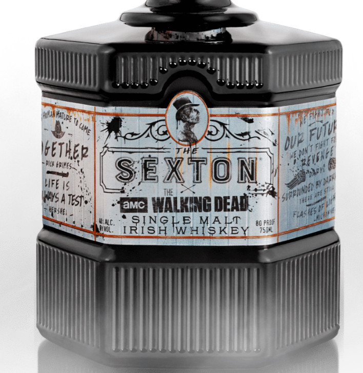 WALKING DEAD IRISH WHISKEY 750ml Empty Bottle -- The SEXTON - Zombie Single Malt