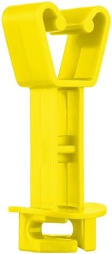 25-Pack Electric Fence Chain Link Extended Insulators, Yellow | Secure Offset...