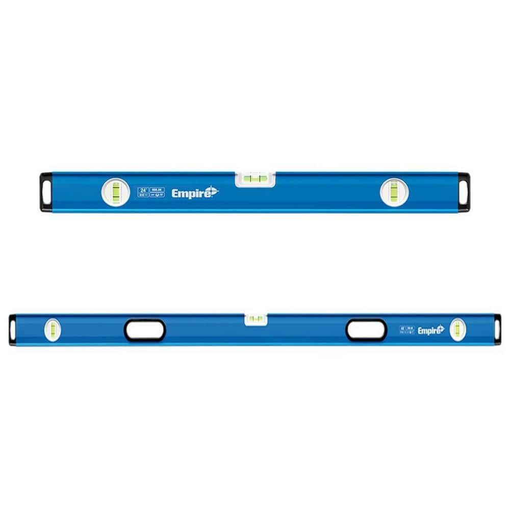 24 In & 48 In Aluminum Box Level Set 2 Piece Heavy Duty True Blue Vials