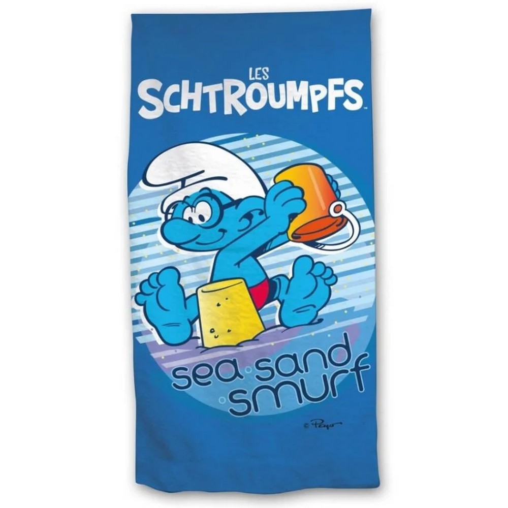 Les Schtroumpfs Beach Towel - Sea Sand Smurf (70x140cm)