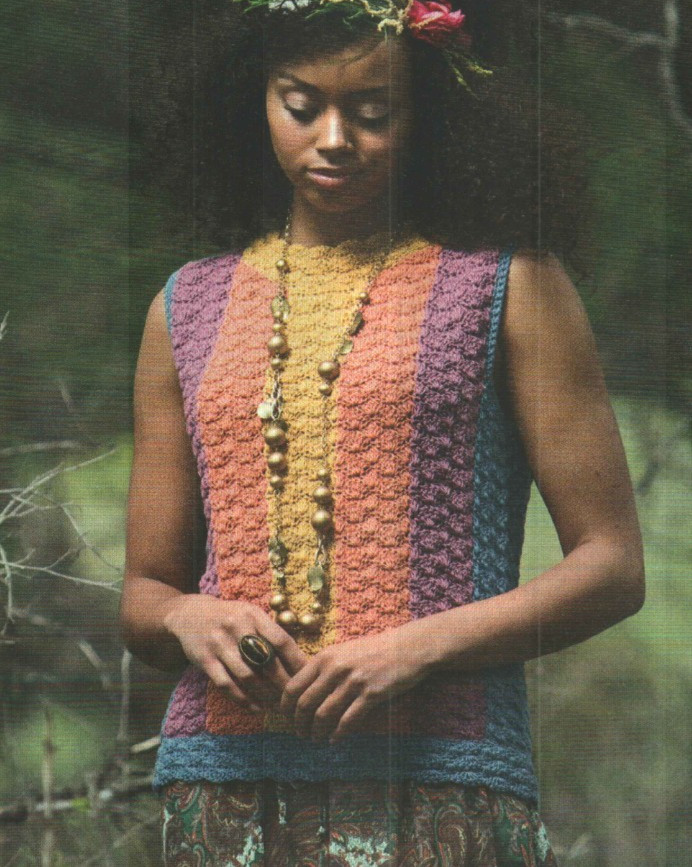 INGOT SHELL TOP 5 SIZES WOMEN'S CROCHET PATTERN INSTRUCTIONS