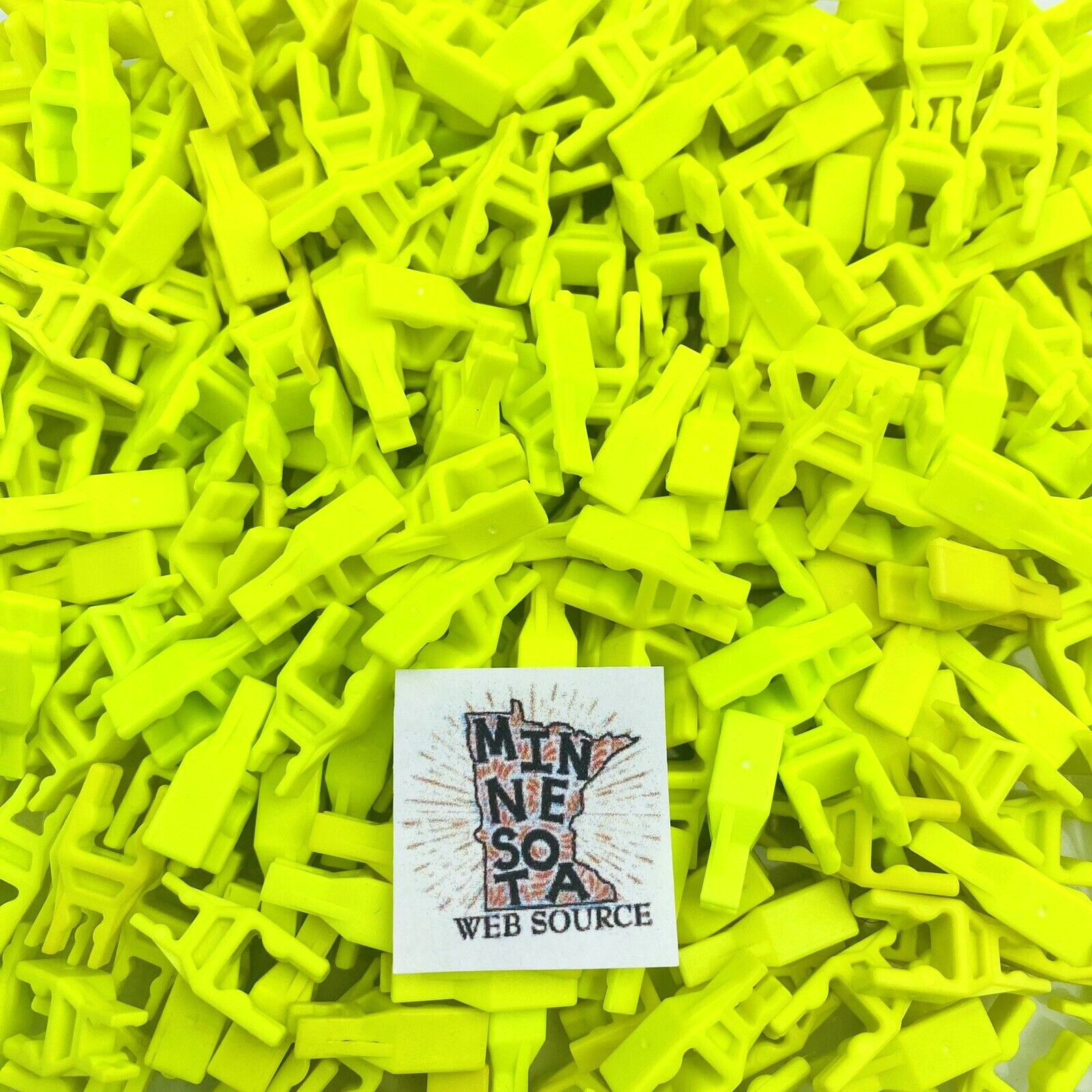 (30) K’NEX Fluorescent Yellow Transition Reducer Clip – USED OEM Standard/Micro