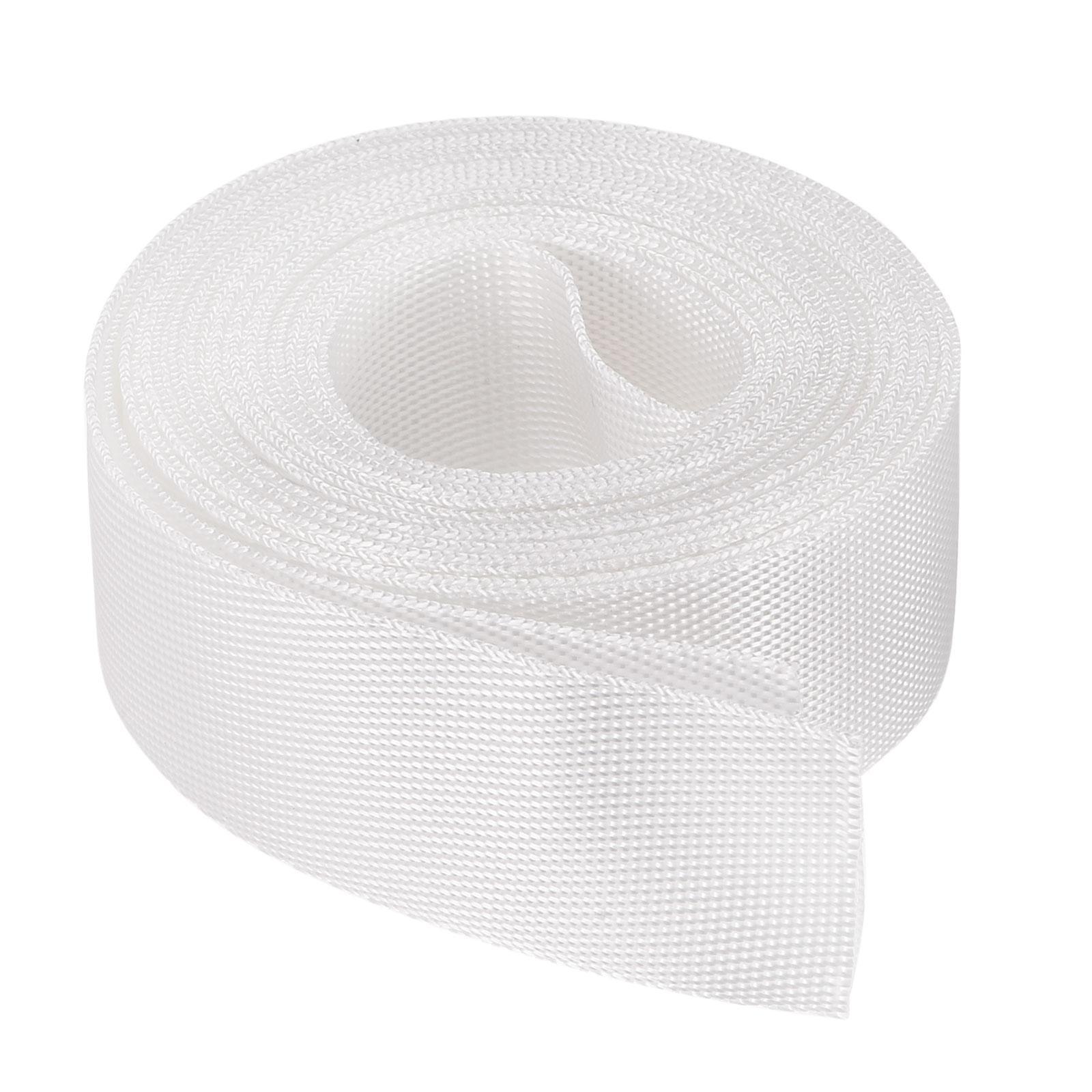 Flat Nylon Webbing Strap 1 Inch 4 Yards White for Backpack, Luggage-rack