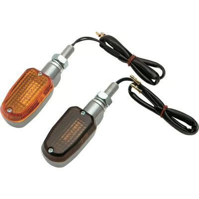 K&S Technologies Polished Aluminum Marker Lights - Oblong with Amber Lens -