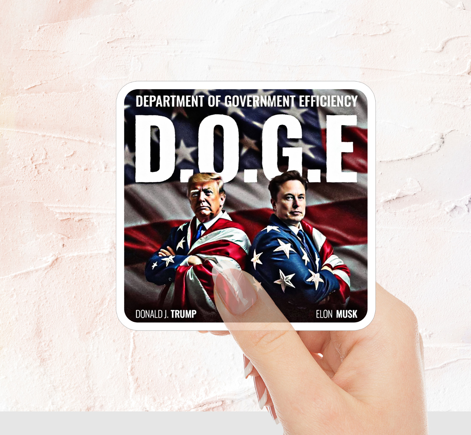 NEW - Trump & Elon 2024 DOGE Sticker - Government Efficiency - 3.5 x 3.2 INCHES
