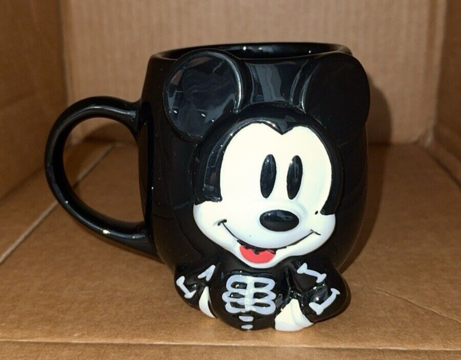 Disney Mickey Mouse Skeleton Halloween Mug NEW