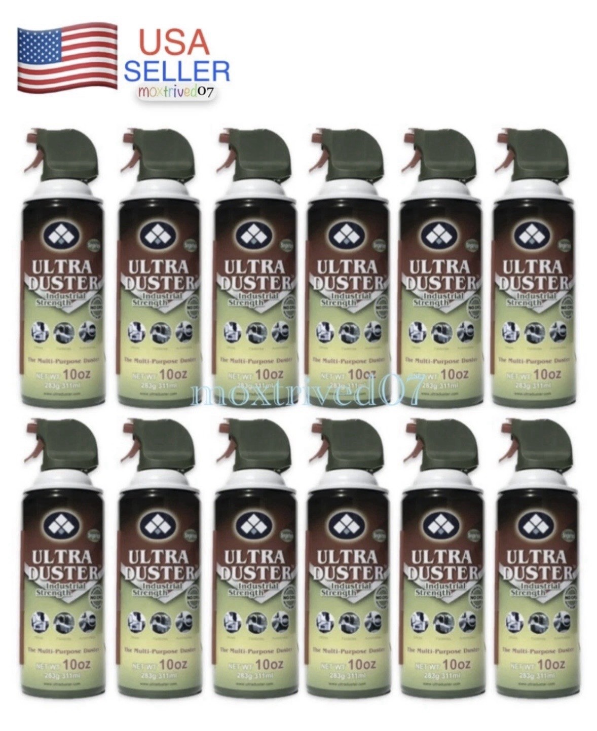 Ultra Duster® Industrial Strength Compressed Air Duster Cleaner 10 oz,  12-Pack