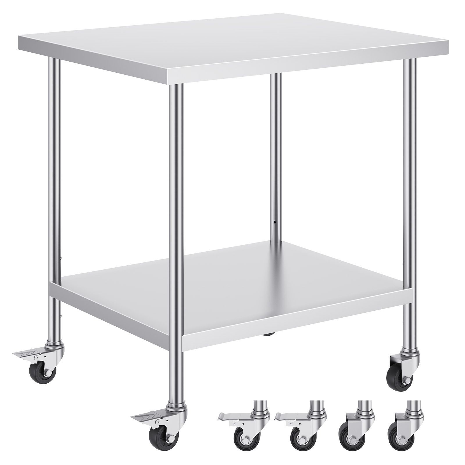 30x18x38in Stainless Steel Work Table with 3 Adjustable Levels