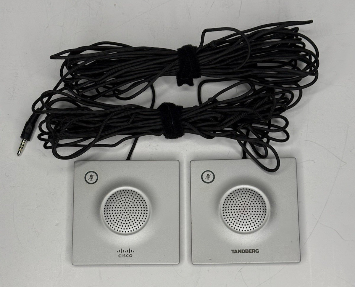 Lot of (2) Cisco TelePresence Microphone 20 Gray Table Mic TTC5-06