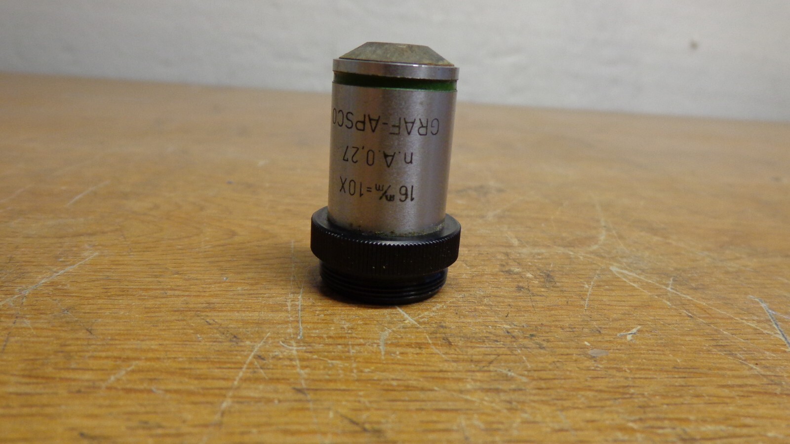 Graf Apsco microscope objective lens 16mm=10x n.A. 0,27