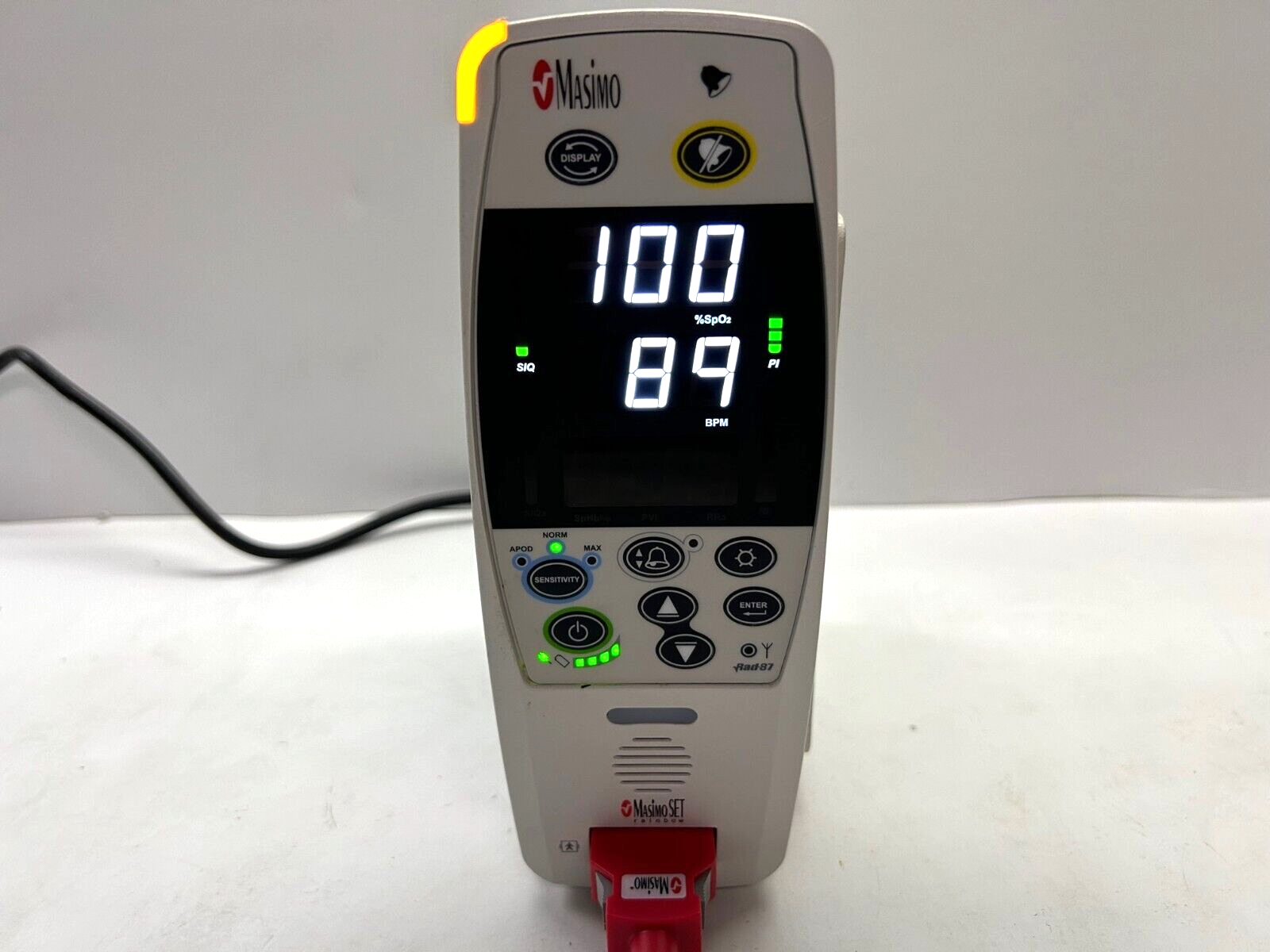 Vertical Masimo Rad-87 Pulse CO-Oximeter, Masimo SET Rainbow, Refurbished