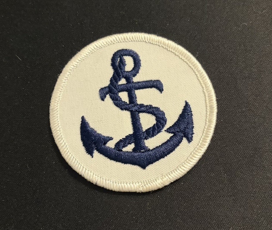 U.S. Military Navy Naval Anchor White And Navy Blue Patch Embroidered