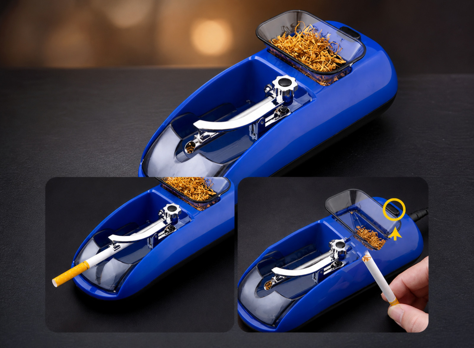 Automatic Electric Cigarette Roller Rolling Machine Tobacco Injector Maker US