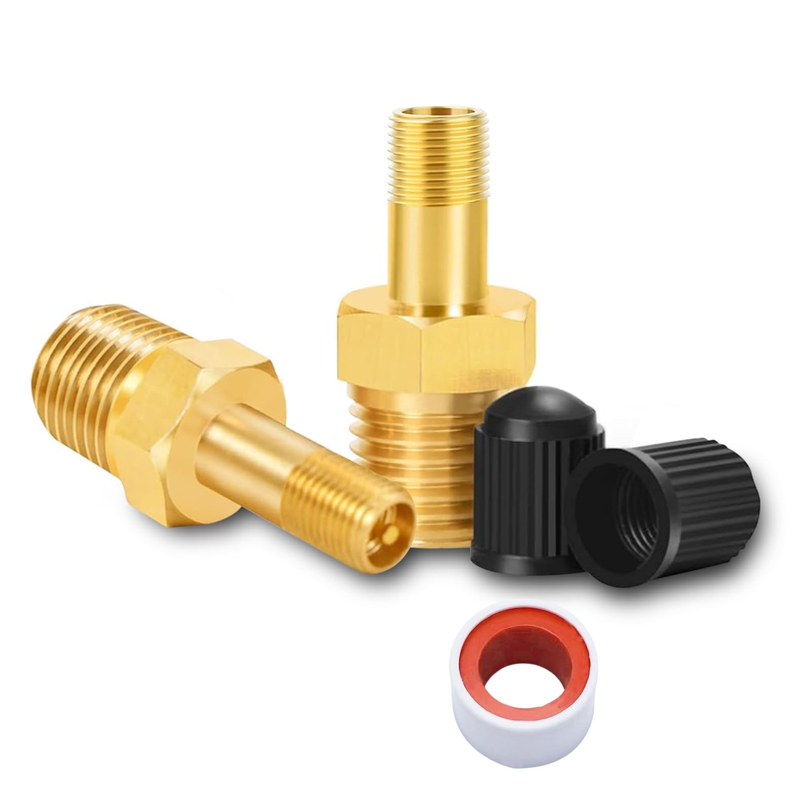 GODESON 1/4" NPT Tank Valve, Anti-Corrosion Brass Schrader Valve 0.25 inches