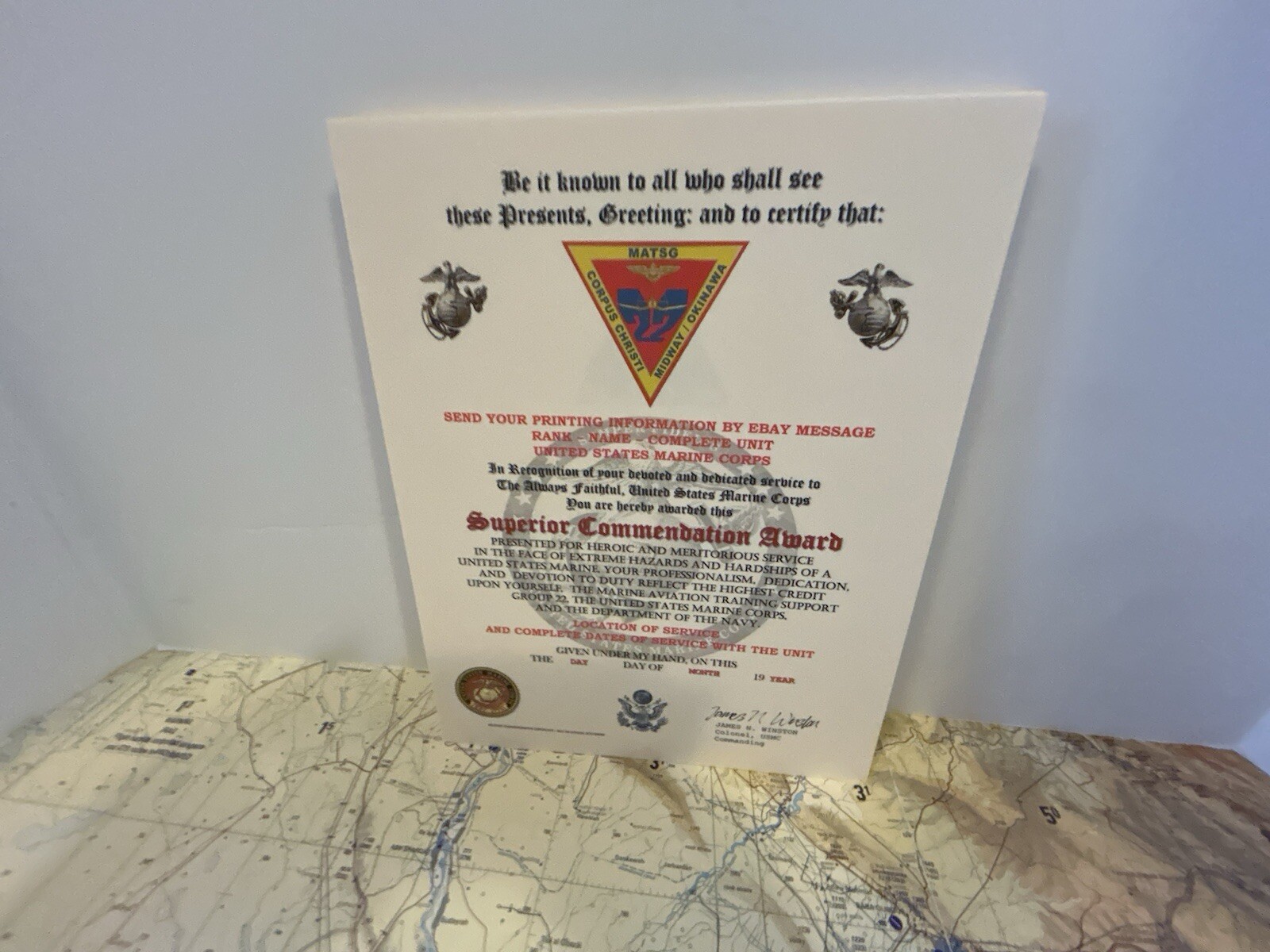 U.S.M.C. / AVIATION TRAINING SUPPORT GROUP 22 - SUPERIOR COMMENDATION AWARD