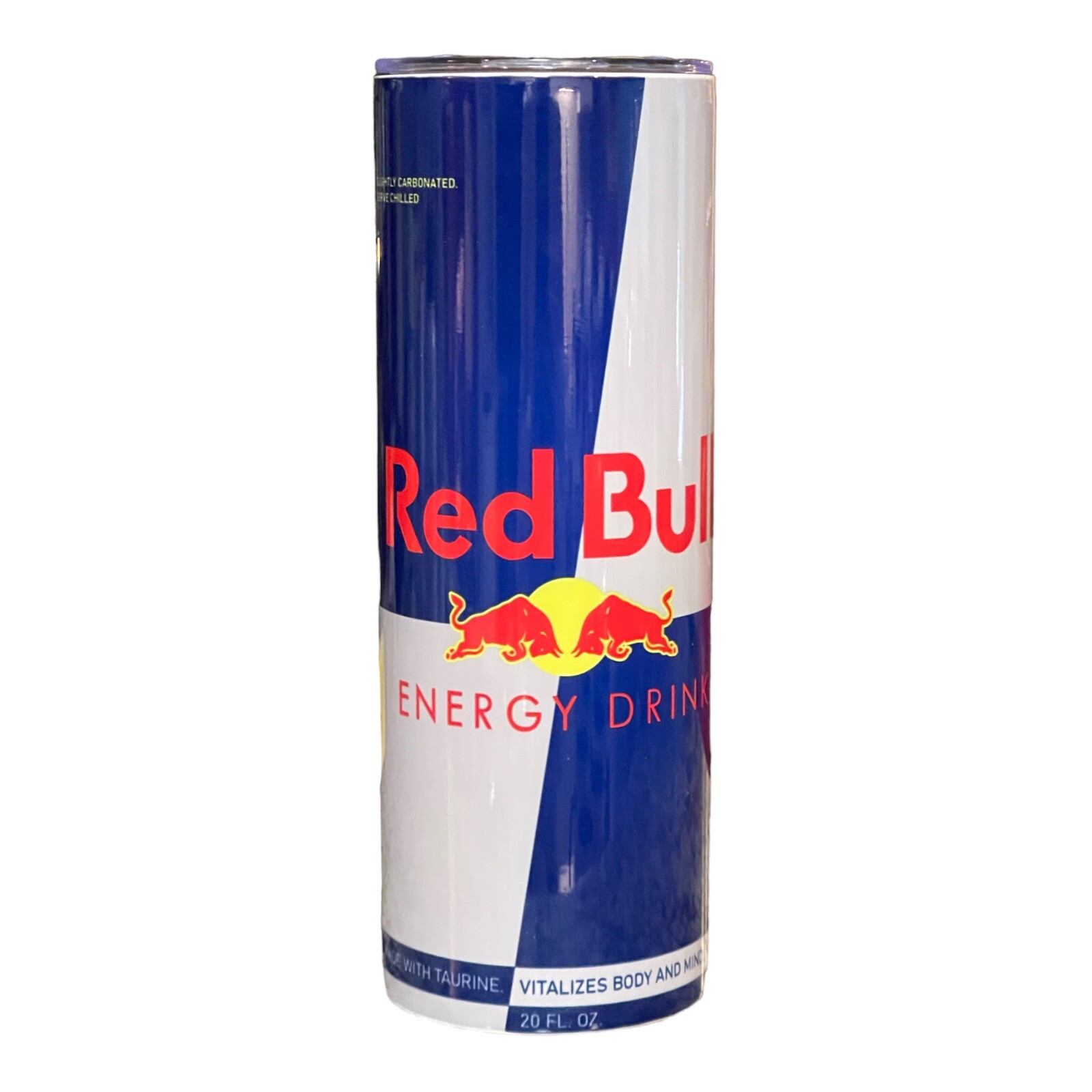 Handmade 20oz Stainless Steel Skinny Tumbler~Red Bull Wrap~Energy Drink~Gift