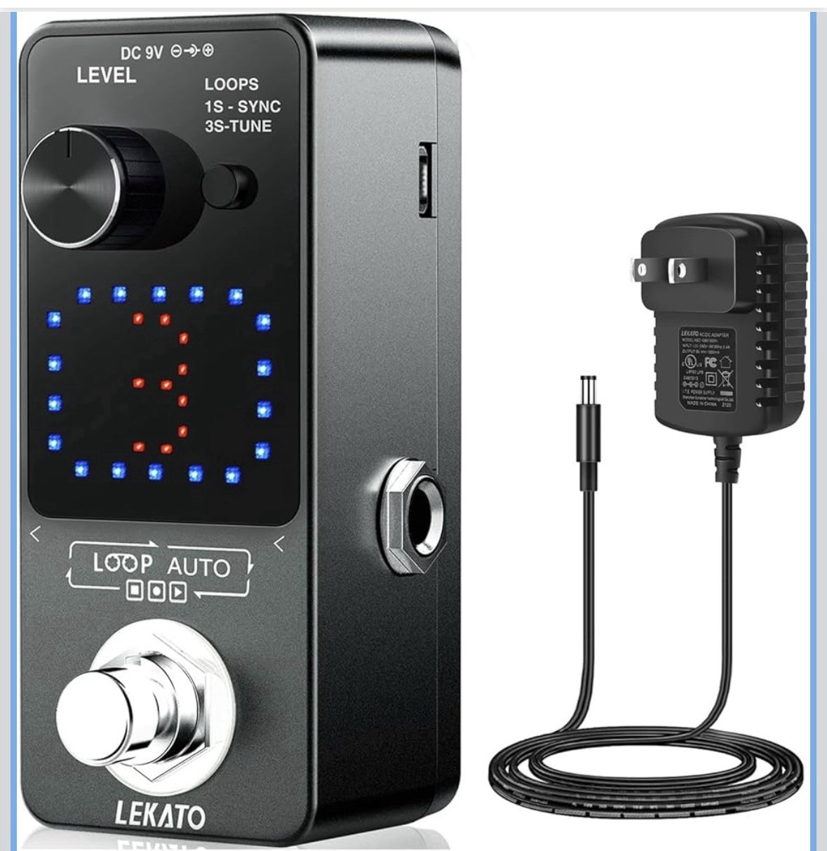 LEKATO Looper Pedal,Guitar Looper Pedal for Electric Guitar&Bass Loop Pedal w...