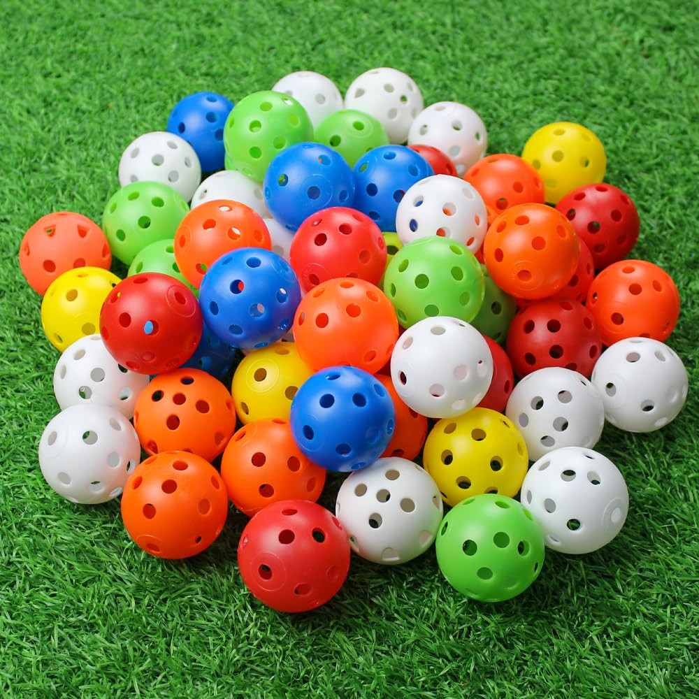 100 Pack Practice Golf Balls Airflow Hollow Plastic Golf Balls Practice Train