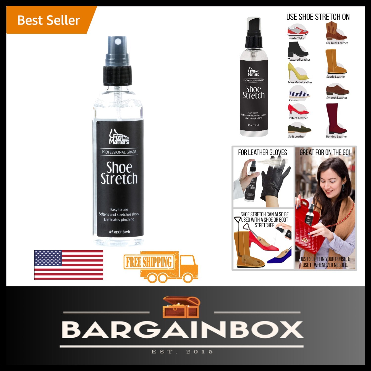 Easy-to-Use Professional Boot & Shoe Softener Spray, 4 oz for Instant Comfort