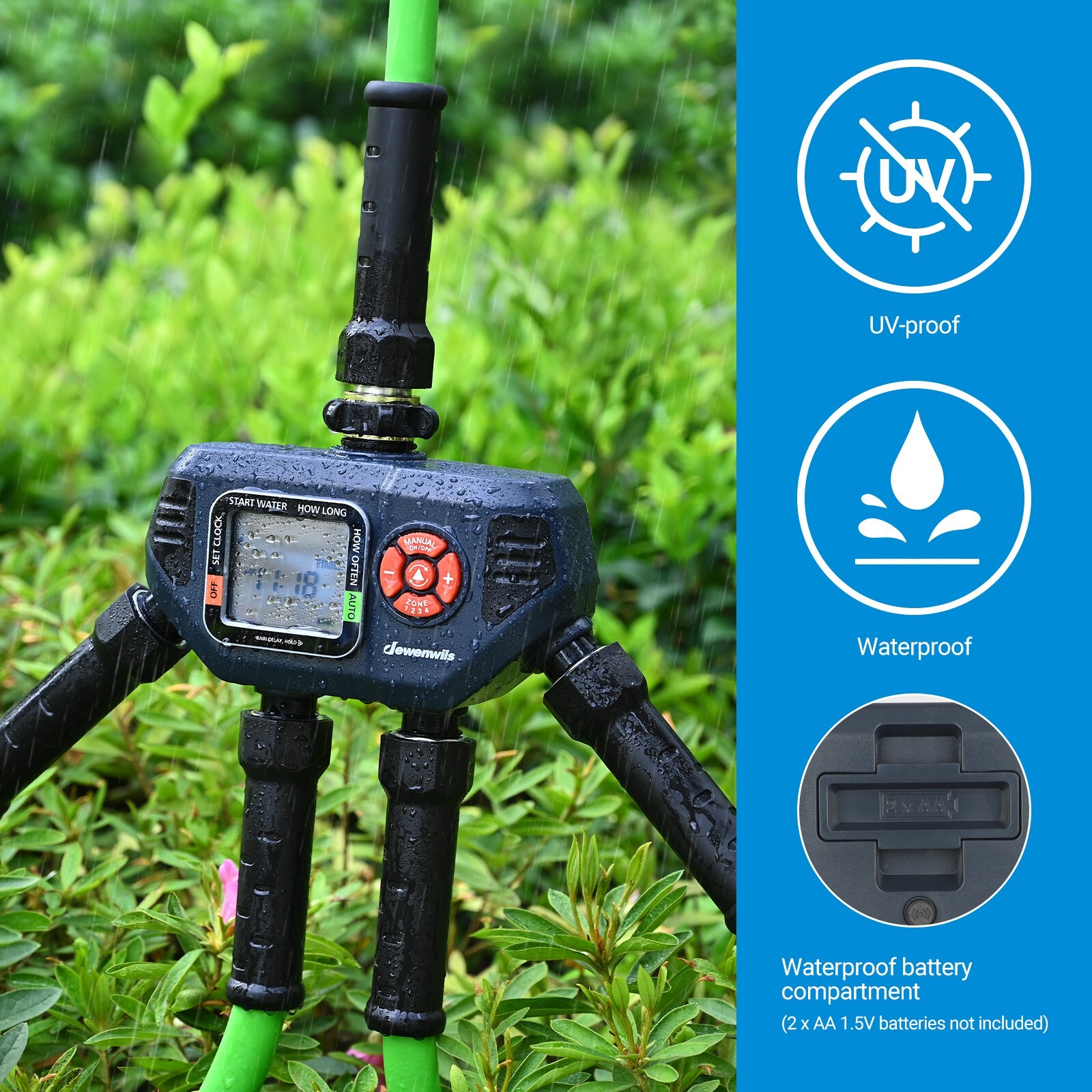Programmable Water Hose Sprinkler Timer 4 Zone Garden Drip Irrigation Timer