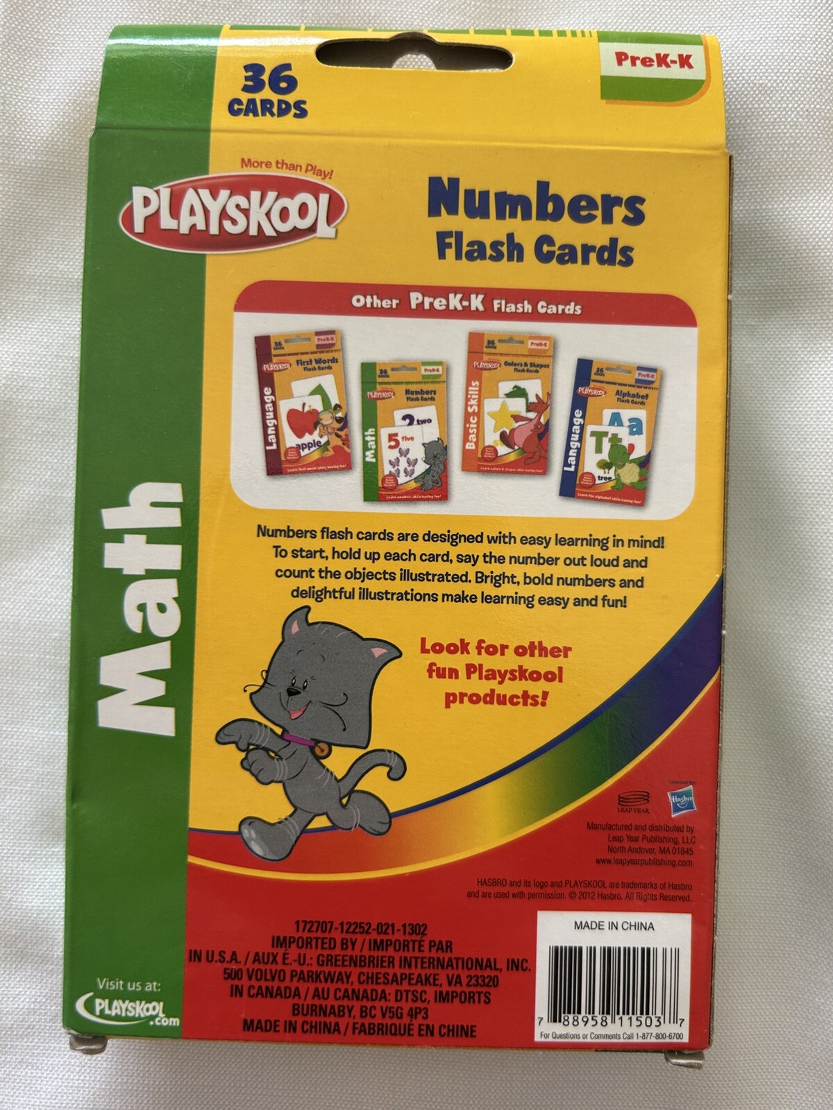 Playskool Pre K-K Numbers Flashcards