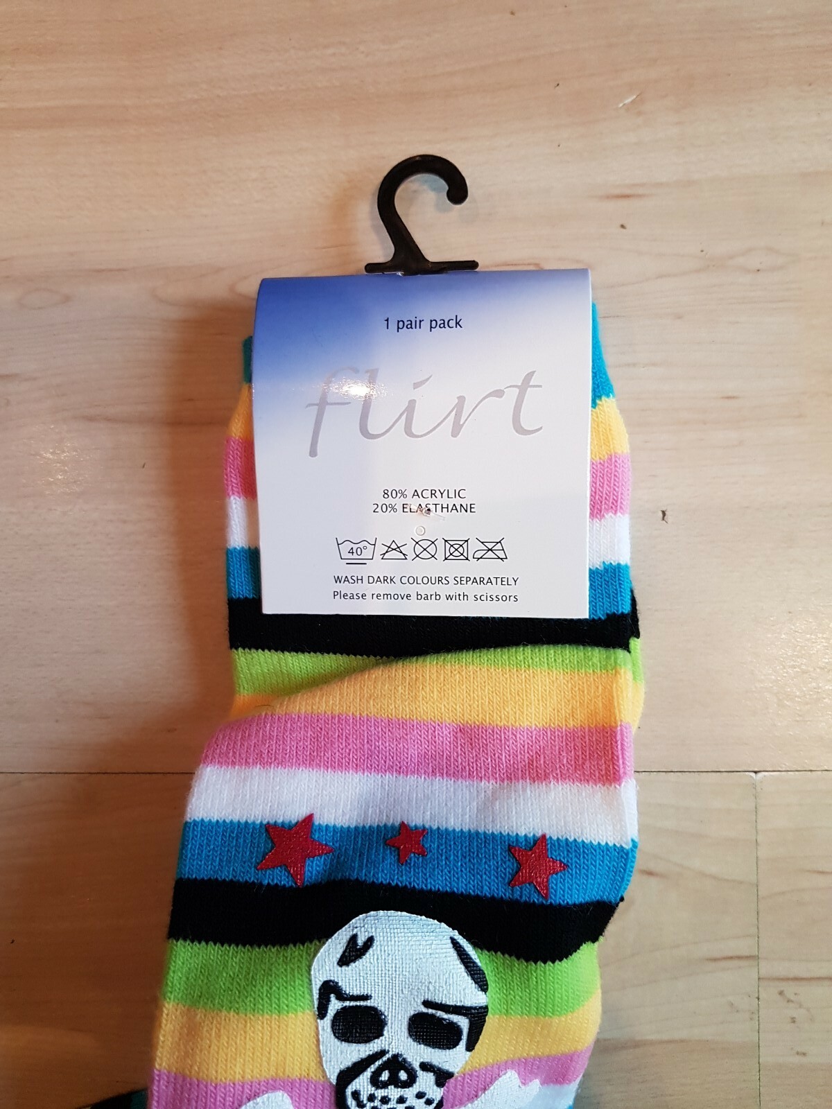 Ladies BNWT Multi coloured Striped Pirate Toe Socks One Size