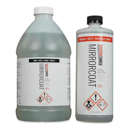 SYSTEM THREE RESINS 0500K44 Mirror Coat BarTop Epoxy Resin Coating, 3 Quart