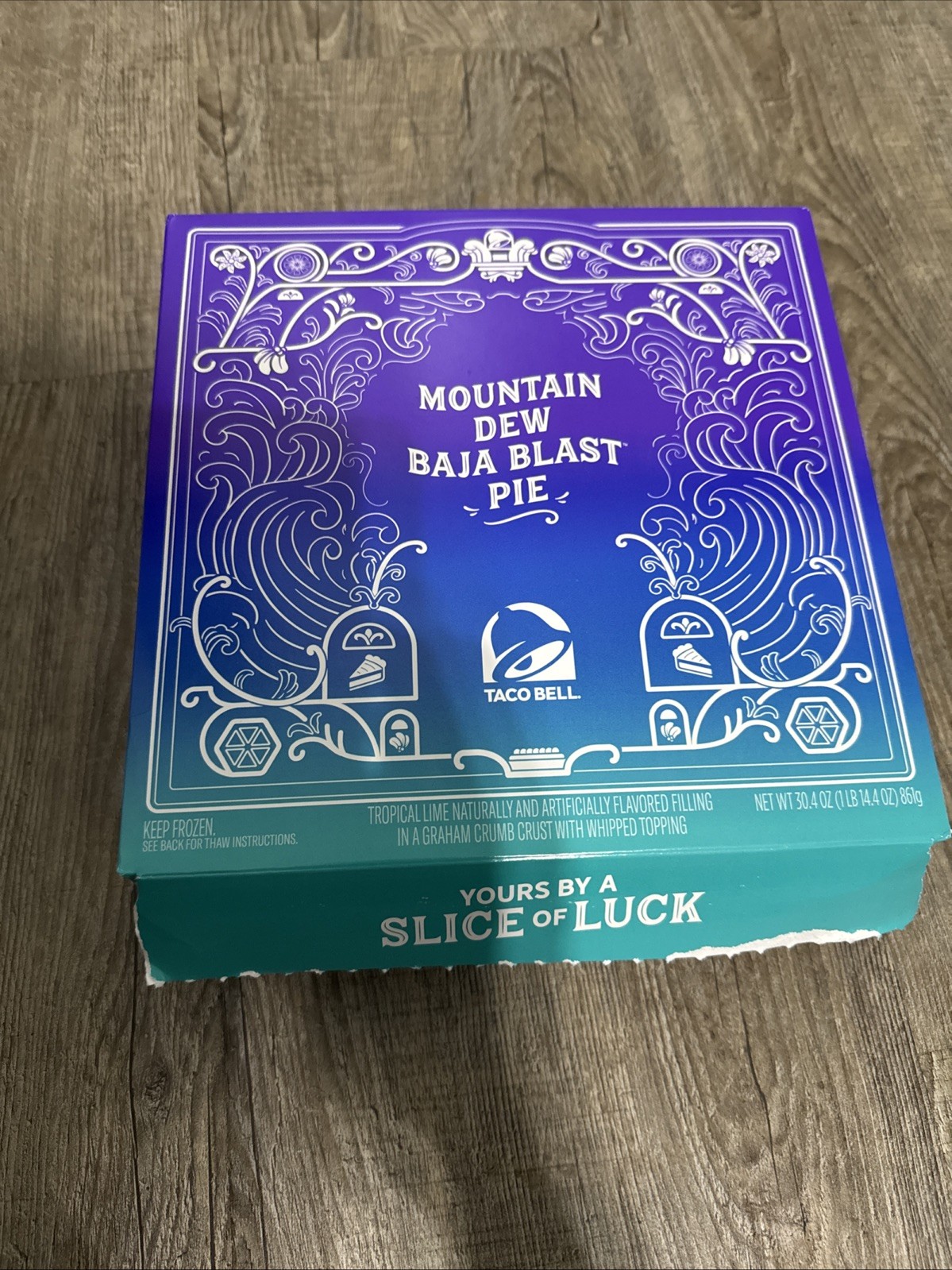 Mountain Dew Baja Blast Pie Empty Box Taco Bell Exclusive Limited Edition Decor