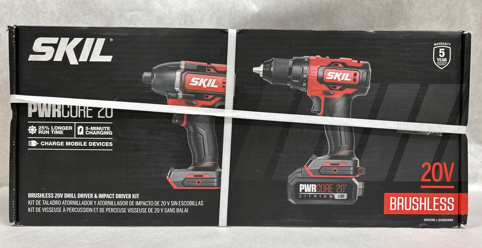 Skil 20Volt  2-tool Brushless Power Tool Combo Kit 1 Battery & Charger CB 743701