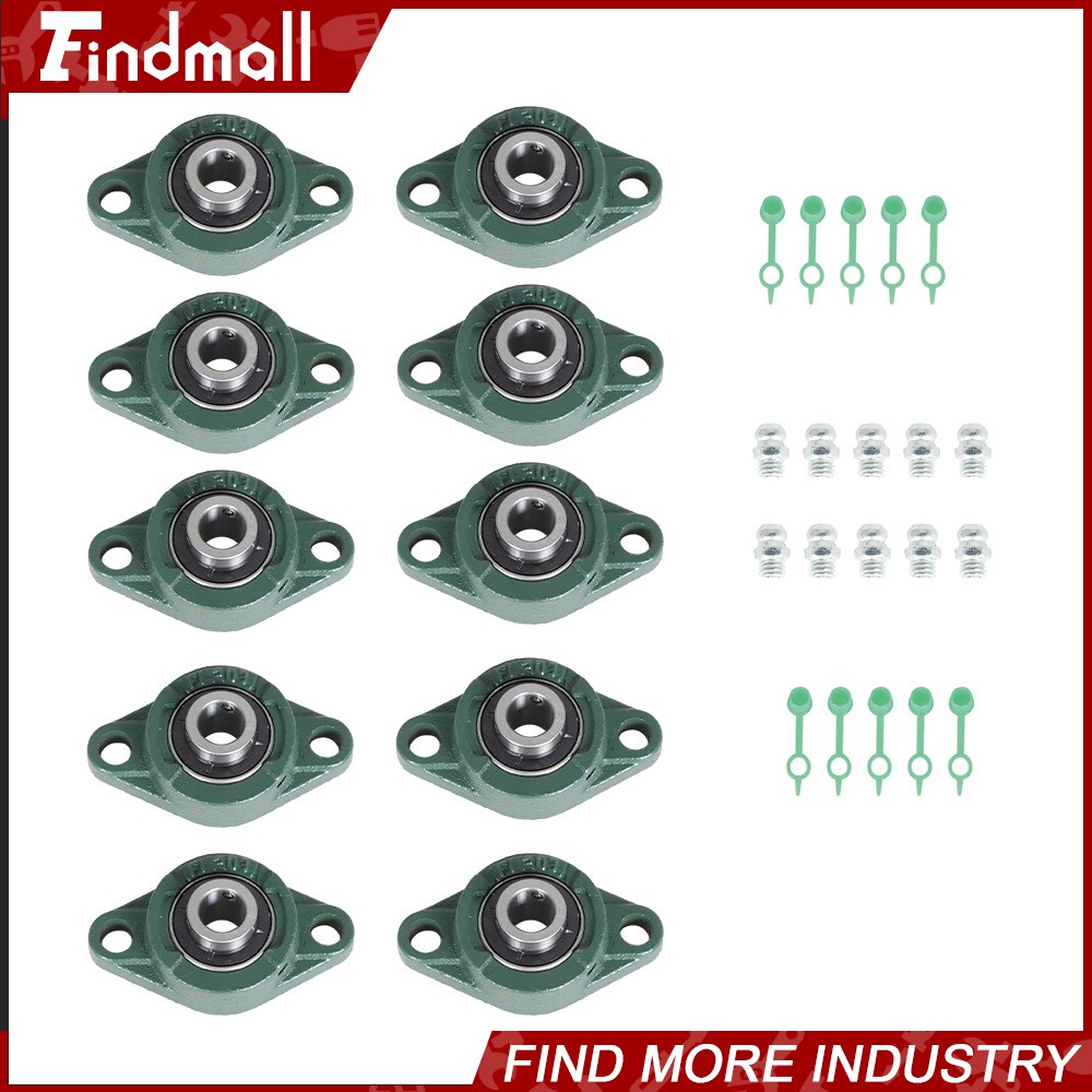 10PC UCFL202-10 Pillow Block Flange Bearing 5/8" Bore 2 Bolt Solid Base