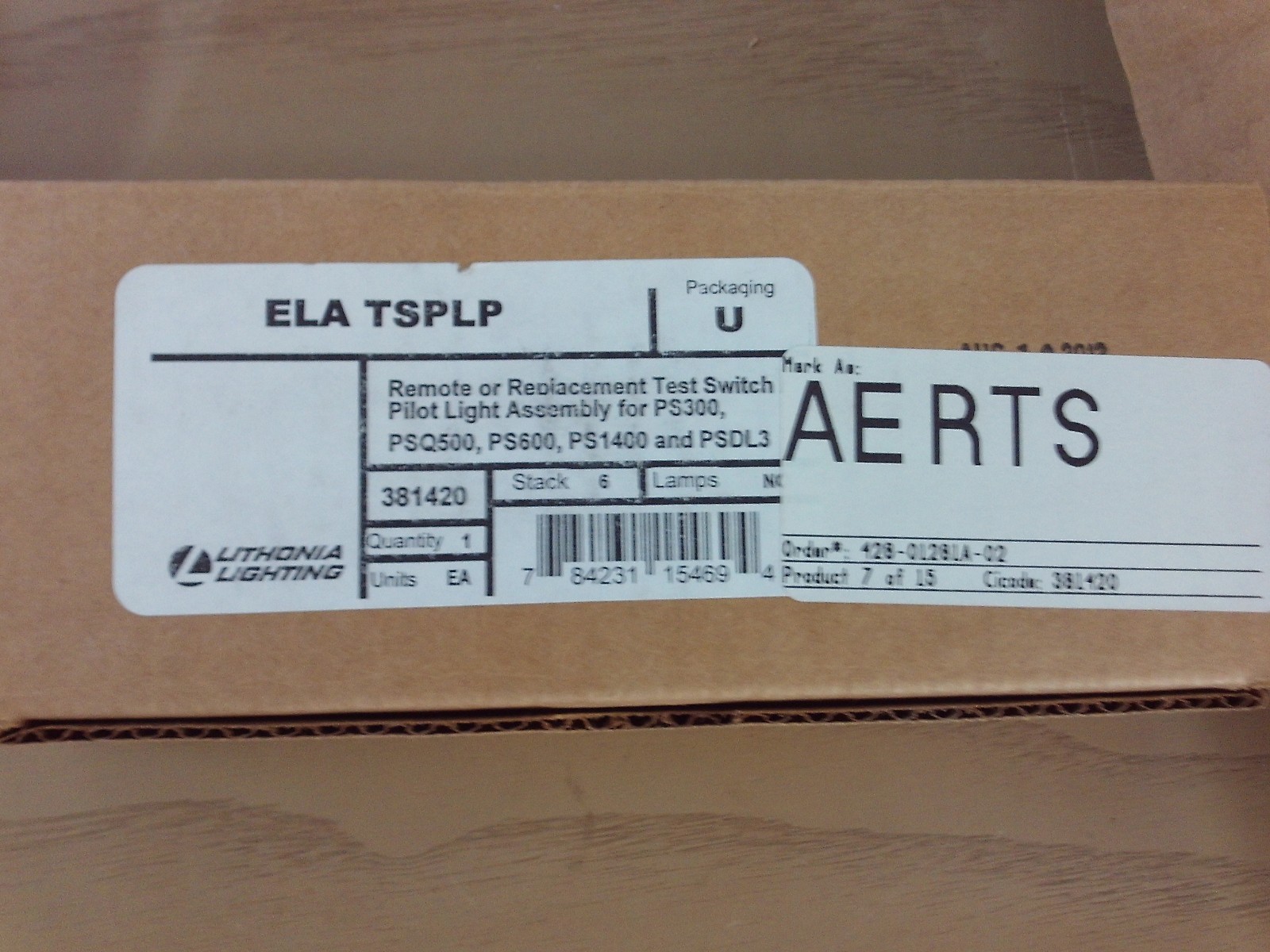 Lithonia Lighting ELA TSPLP 381420 Test Switch Pilot Light #1B-1145-E14