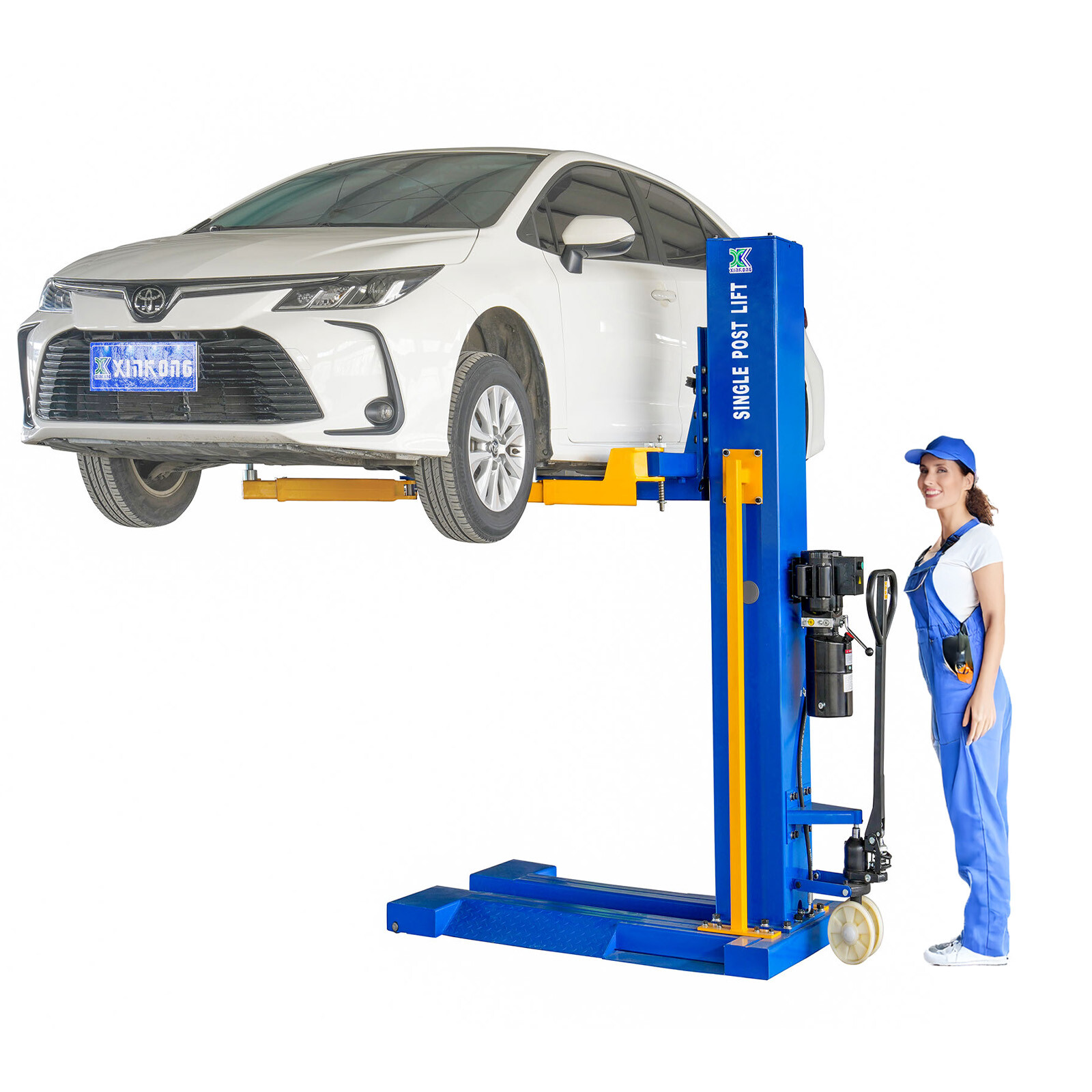 XK M6200 Single Post Lift Car Lifts 220V Unlock Mobile Repair Tool Manually