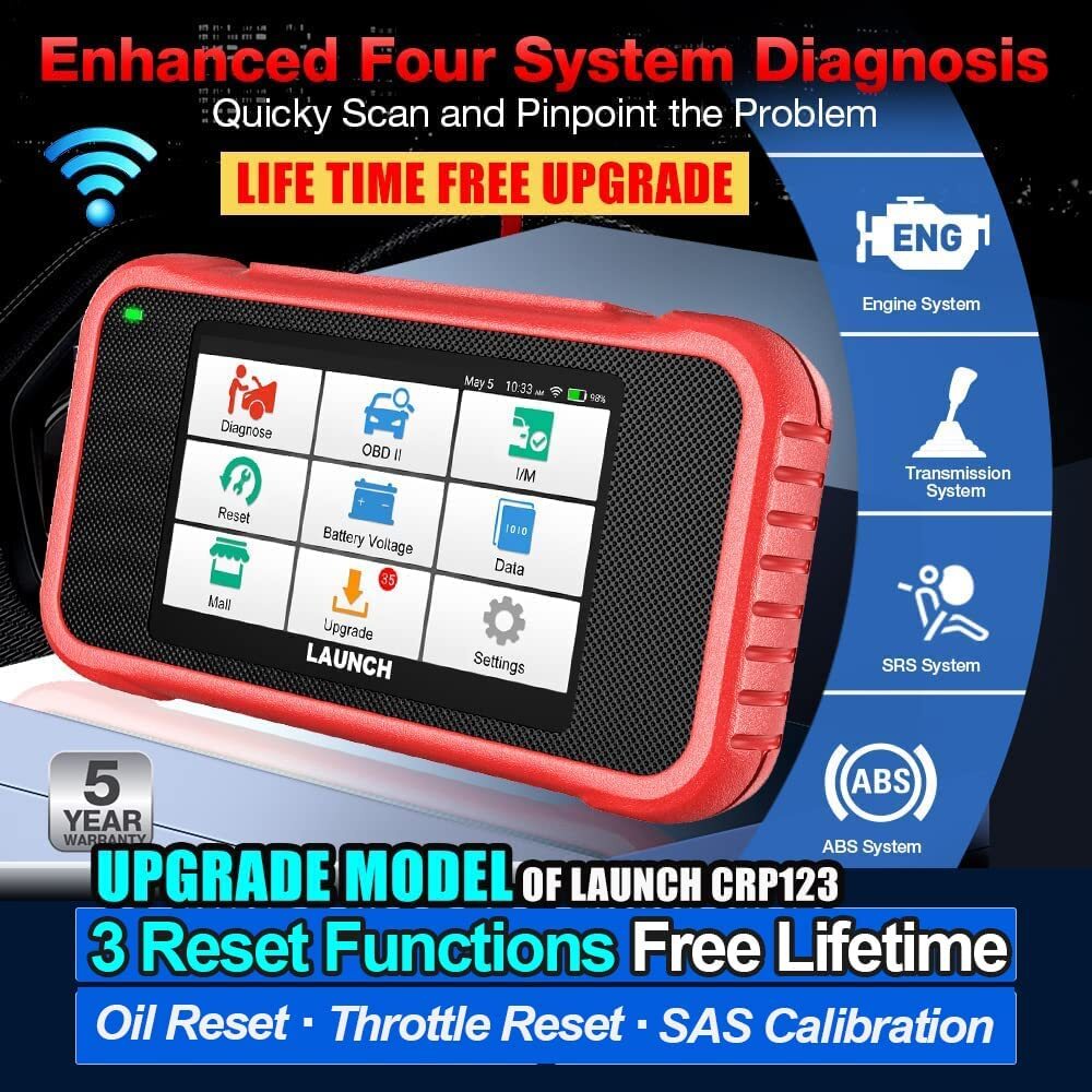 LAUNCH CRP123E OBD2 Scanner ABS SRS Code Reader Check Engine Car Diagnostic Tool